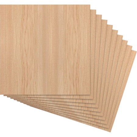 Ekena Millwork 11 3/4W x 11 3/4H x 1/4T Wood Hobby Boards, Hickory, 10PK HBW12X12X250CHI